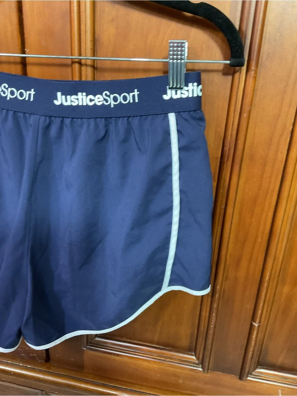 Justice Sport Girls Size XL 16/18 Lknw Athletic Shorts Solid Blue 3” Inseam Raci